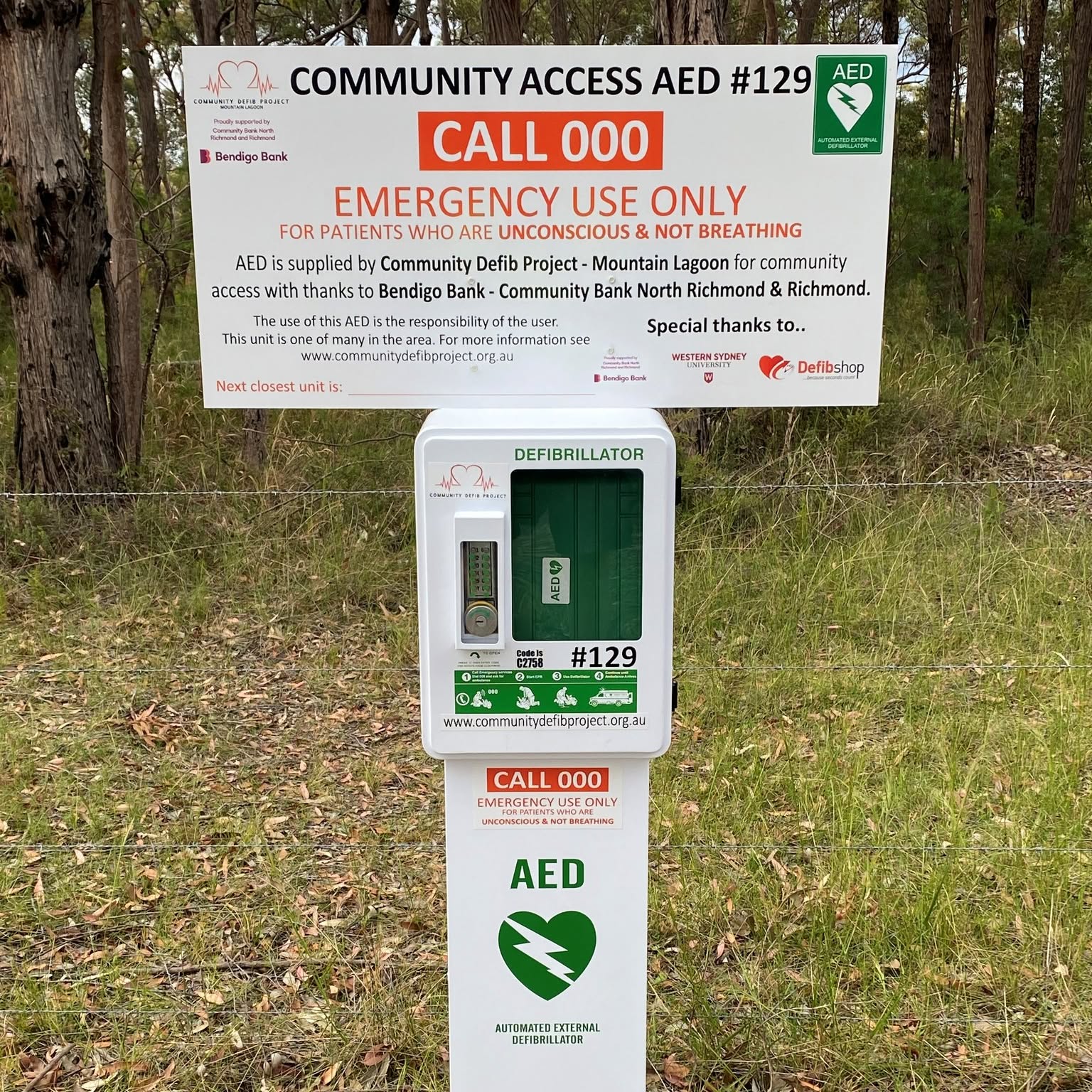 Community AED 129 installation