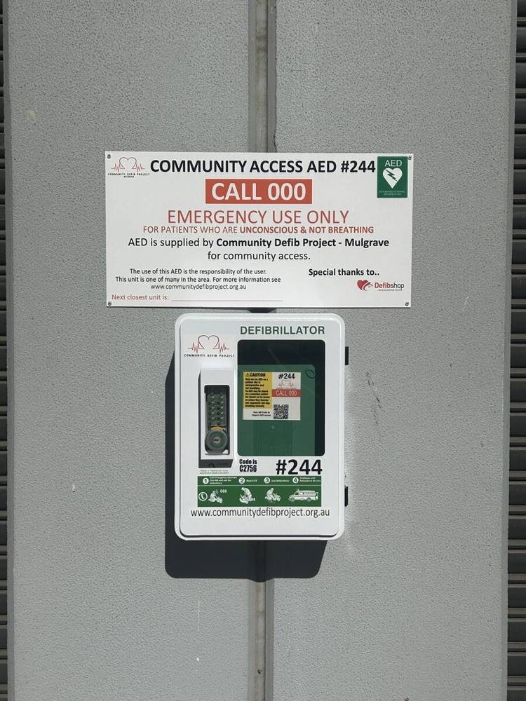 Recorded installation of AED 244