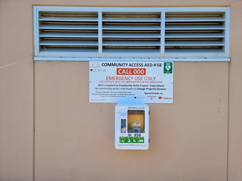 Recorded installation of AED 58